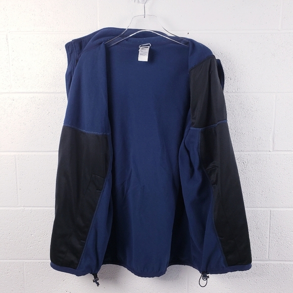 The North Face Men's XXL Fleece Jacket Full Zip Navy Blue Mid-Weight Mock Neck - Picture 3 of 9